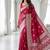 Rani pink easy drape zari saree