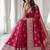 Rani pink easy drape zari saree