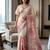 Maroon one minute floral linen saree