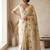 Beige woven ready to wear linen cotton  saree