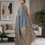 Steel grey pre draped cotton silk saree