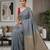 Steel grey pre draped cotton silk saree
