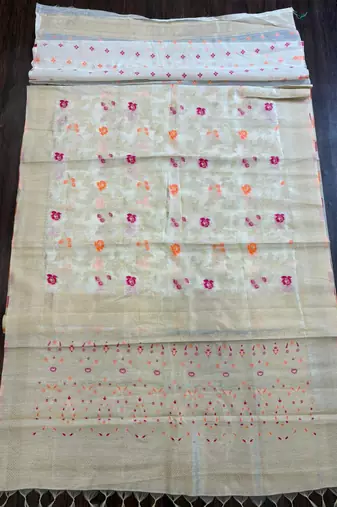 Floral weaving readymade organza saree