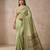 Pistachio paisley ready pleated saree