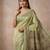 Pistachio paisley ready pleated saree