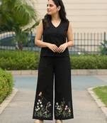 Beautiful black cord set with embroidredpant