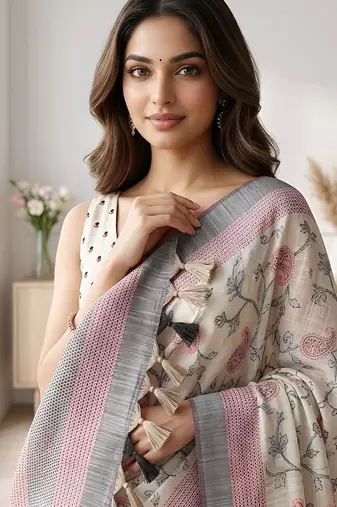 Blush rose ready to wear cotton saree