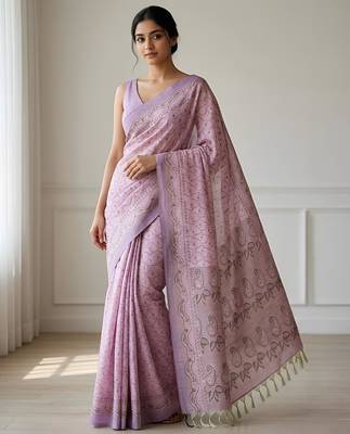 Lavender bloom instant wear saree 1