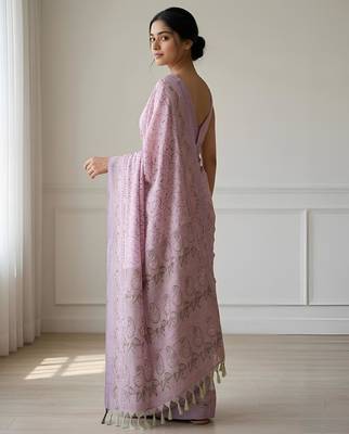 Lavender bloom instant wear saree 2