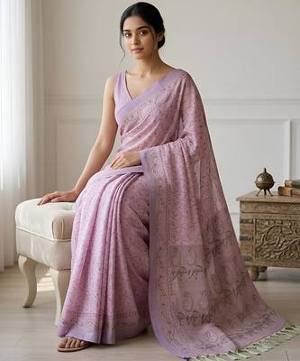 Lavender bloom instant wear saree 3