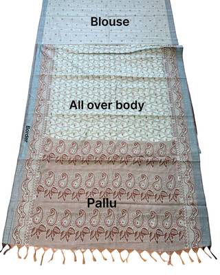 Silver paisley pre stitched saree 5