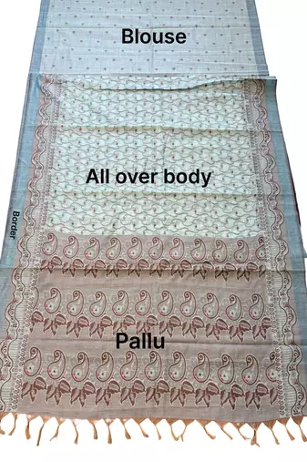 Silver paisley pre stitched saree