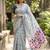 Grey handwoven pre stitched linen saree