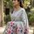 Grey handwoven pre stitched linen saree