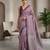 Lavender paisley ready pleated cotton saree