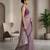 Lavender paisley ready pleated cotton saree