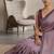 Lavender paisley ready pleated cotton saree