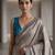 Silver weave instant wear cotton silk saree