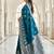 Teal blue ready to wear zari woven saree