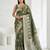 Olive readymade zari woven saree