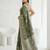 Olive readymade zari woven saree