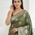 Olive readymade zari woven saree