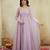 Lavender embroidered organza anarkali set