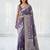 Lavender ready pleated zari woven saree