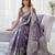 Lavender ready pleated zari woven saree