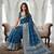 Sapphire blue instant wear zari saree