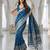Sapphire blue instant wear zari saree