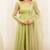 Green embroidered organza anarkali set