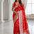 Crimson red one minute zari saree