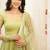 Green embroidered organza anarkali set