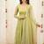 Green embroidered organza anarkali set