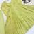 Green embroidered organza anarkali set