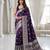 Wine purple pre draped zari saree