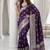Wine purple pre draped zari saree