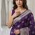 Wine purple pre draped zari saree