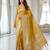 Mustard gold ready to wear zari saree