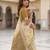Yellow floral readymade cotton saree
