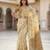 Yellow floral readymade cotton saree