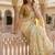 Yellow floral readymade cotton saree