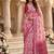Rose pink pre stitched floral saree