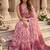 Rose pink pre stitched floral saree