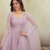 Lavender embroidered organza anarkali set