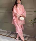 Graceful baby pink festive wear farshi salwar suit