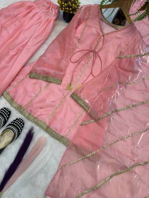 Graceful baby pink festive wear farshi salwar suit 4