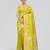 Lime yellow zari woven art silk traditional saree with unstitched blouse