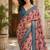 Pink readymade printed silk blend saree